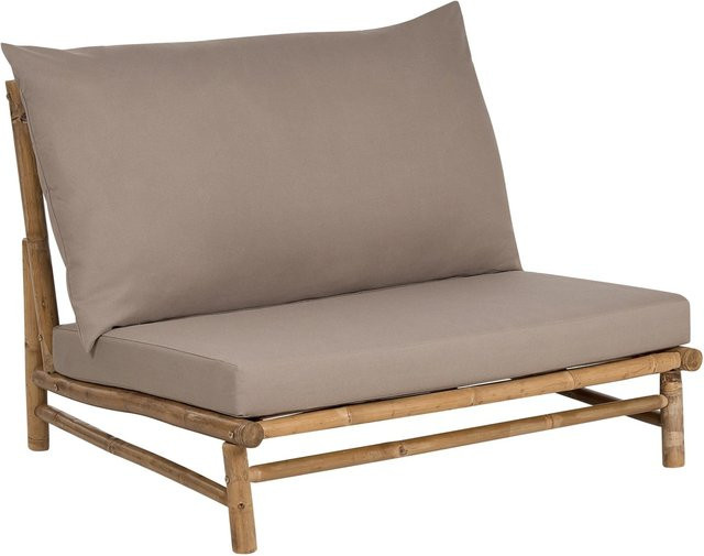 Beliani Gartenstuhl aus Hartholz mit beigefarbenen Polstern, B/T/H: 85 x 102 x 74 cm - Bild 1