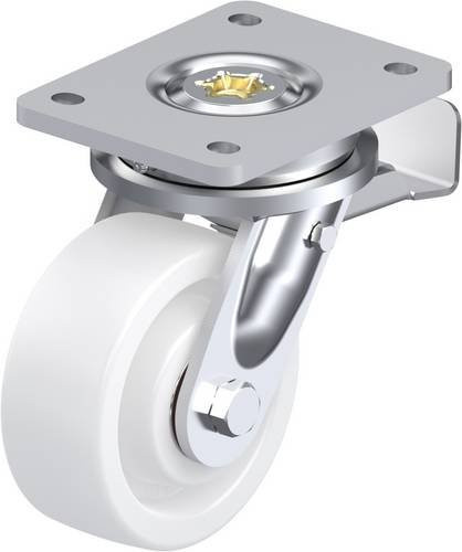 Blickle Lenkrolle LO-SPO 127K-ST mit Feststeller, Rad-Durchmesser: 125 mm, Tragfähigkeit: 750 kg, Farbe: Weiß - Bild 1