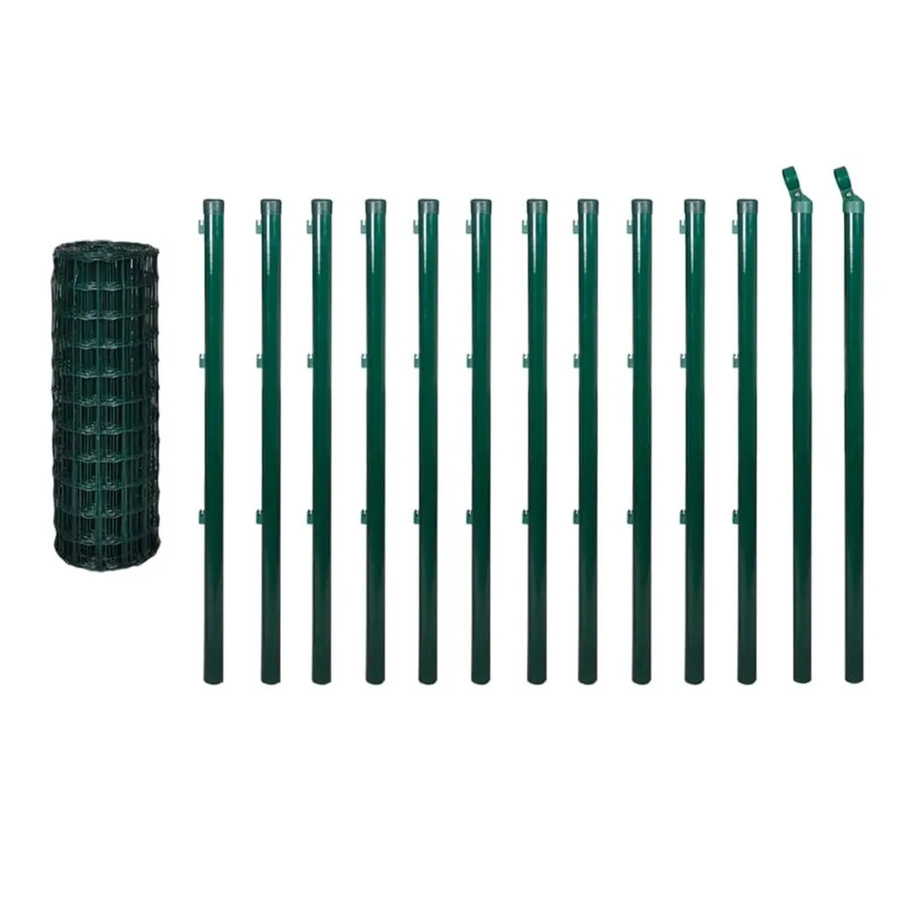 vidaXL Maschendrahtzaun aus Stahl, PVC-beschichtet, Grün, Breite: 25 m, Höhe: 1,2 m - Bild 2