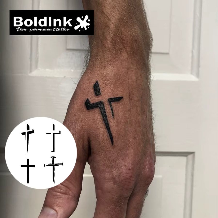 Cross Boldink Temporäres Tattoo, wasserfest, semi-permanent - Bild 2