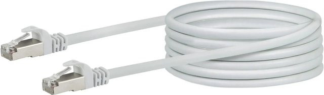 Schwaiger CAT 6 Netzwerkkabel SF/UTP mit RJ45 Stecker, Ethernet/LAN, 15 m, Weiß - Bild 1
