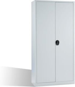 C+P Aktenschrank aus Stahl mit Drehtüren und Drehzylinderschloss, Farbe Lichtgrau, H x B x T: 195 x 93,5 x 40 cm - Bild 1