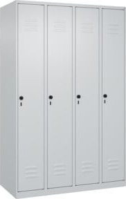 C+P Spind Classic PLUS Garderobenschrank mit 4 Abteilen, Grau, B/H/T: 120 x 185 x 50 cm - Bild 1