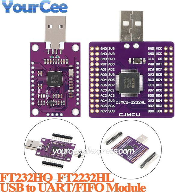 CJMCU-2232HL FT2232HL Dual-Channel USB zu UART FIFO SPI I2C JTAG RS232 Multifunktionales Serielles Interface Modul in Lila - Bild 1