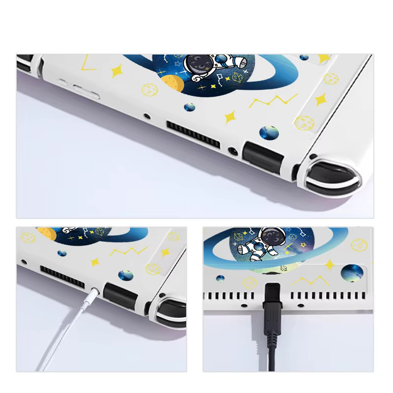 Astronaut Schutzhülle für Nintendo Switch OLED in Weiß, weiche und schlanke TPU Abdeckung für Konsole und Joy-Con - Bild 2