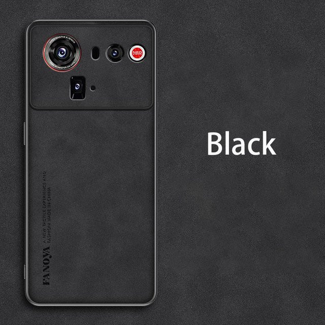 Retro Silikon Schutzhülle für ZTE Nubia Z80 Ultra in Lederoptik, stoßfest und matt, erhältlich in Schwarz, Blau, Grau und Braun - Bild 1