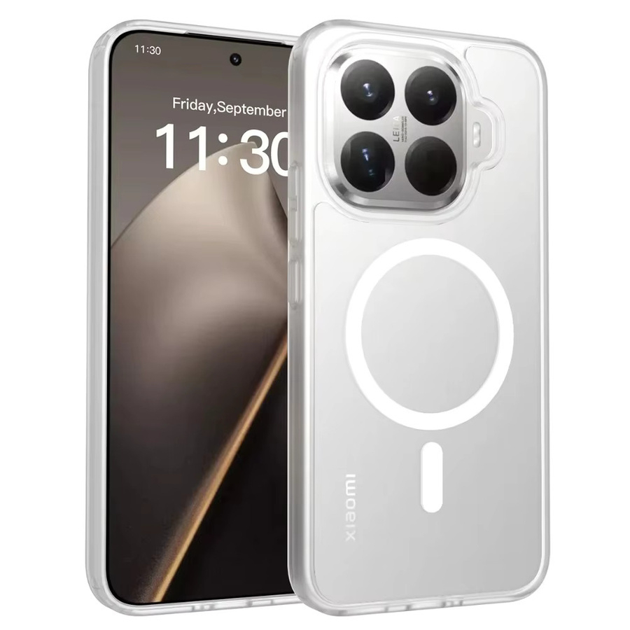 Magnetische Schutzhülle für Xiaomi 17T und 15T Pro, matte und durchscheinende PC+TPU Hülle mit MagSafe Wireless Charging Unterstützung, Farbe: Transparent/Grau - Bild 7