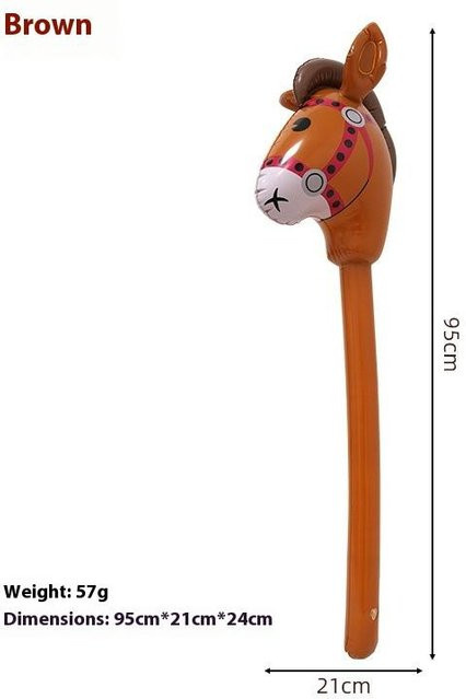 Aufblasbarer Pferdekopf-Ballon, Aufblasbares Pony-Stab-Spielzeug, 1 Stück - Bild 1