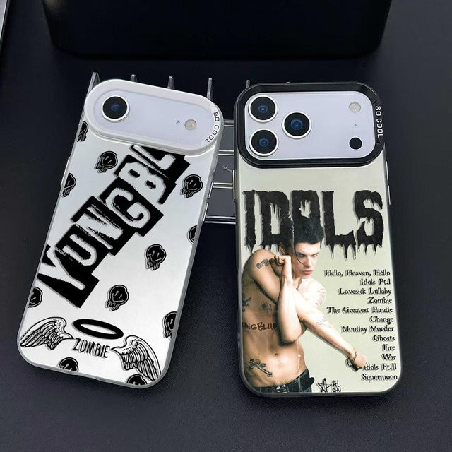 Y-YungbludS Mode Handyhülle für iPhone 17 16 15 14 13 12 11 Pro Max Air in Matte Laser Aurora, stoßfest, Multicolor und Schwarz - Bild 1