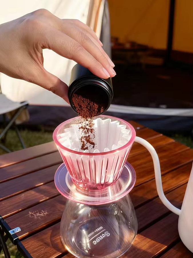 YRP Kaffee-Dripper B75 mit Kristallauge, hitzebeständiger Kaffeefilter für 1-2 Tassen, Kaffeebereiter und Barista-Werkzeug in Transparent, rund - Bild 3