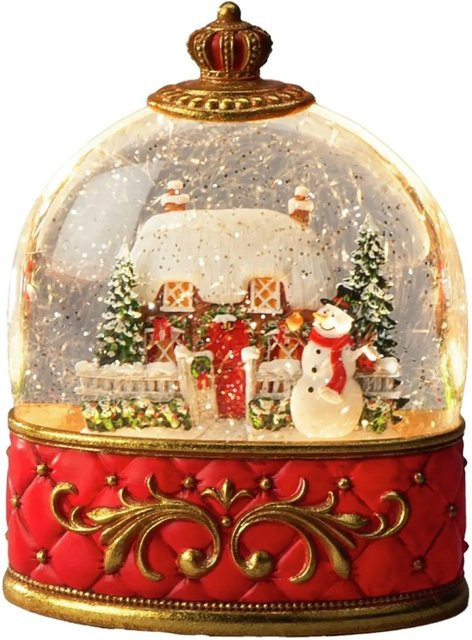 Konstsmide Wasserlaterne Schneemann & Haus in Rot mit 2 warmweißen LEDs für die Weihnachtsdekoration im Innenbereich, Höhe: 155 cm, Breite: 90 cm - Bild 1