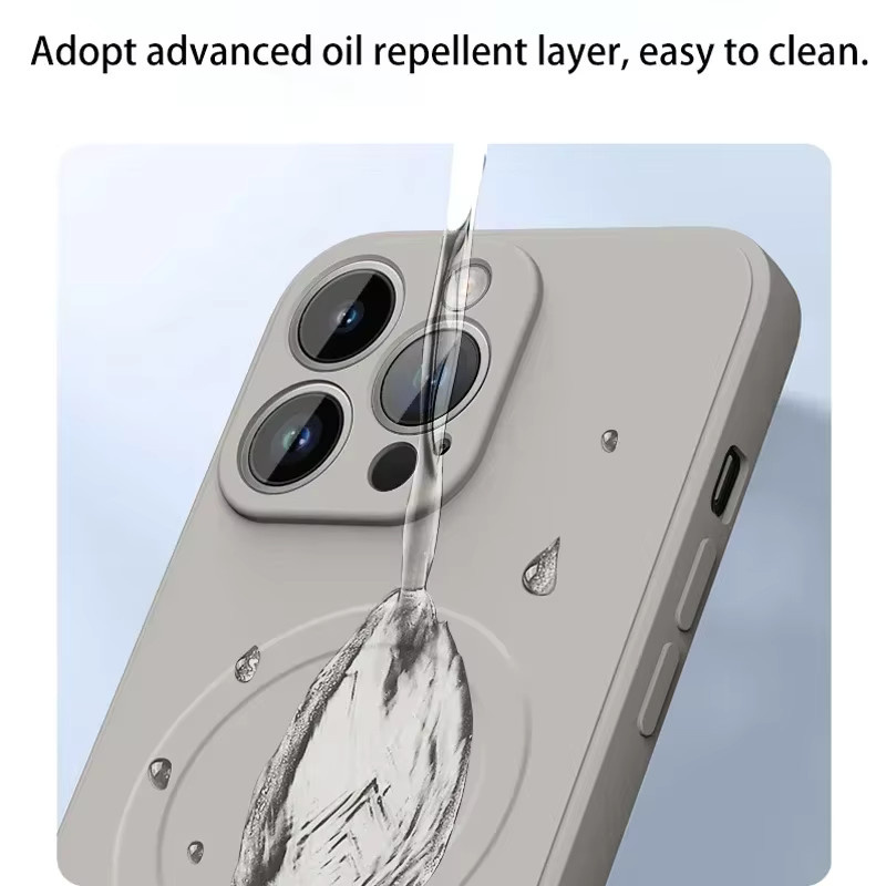 EIENACOCO Magnetische Silikon Hülle für iPhone kompatibel mit MagSafe in Schwarz - Bild 2