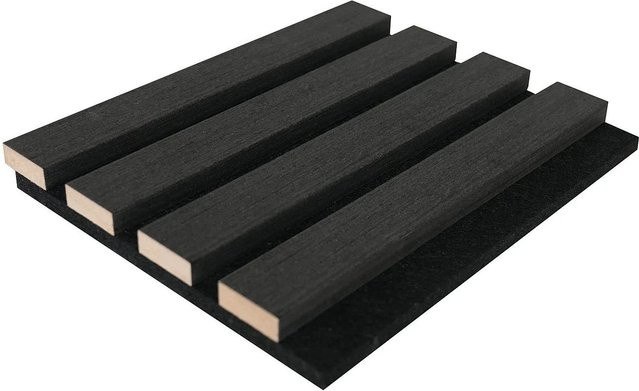 Vente-unique Wandplatte Pencia in Anthrazitgrau mit Holzoptik, Breite: 260 cm - Bild 1