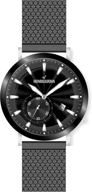 HEINRICHSSOHN Herrenuhr, Quarz, Edelstahl, Schwarz, 44 mm - Bild 1