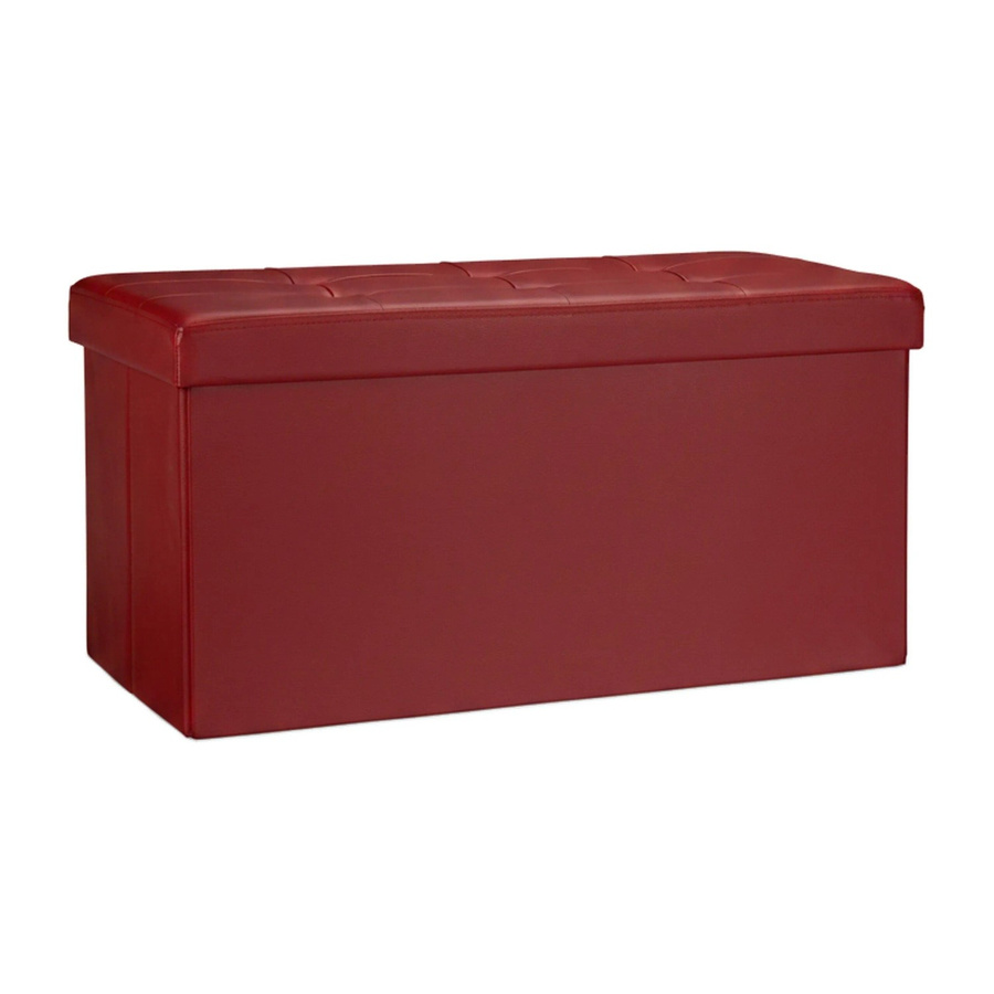 Relaxdays Sitzbank aus Kunstleder in Rot mit Stauraum, faltbar, B/T/H: 76 x 38 x 38 cm - Bild 2