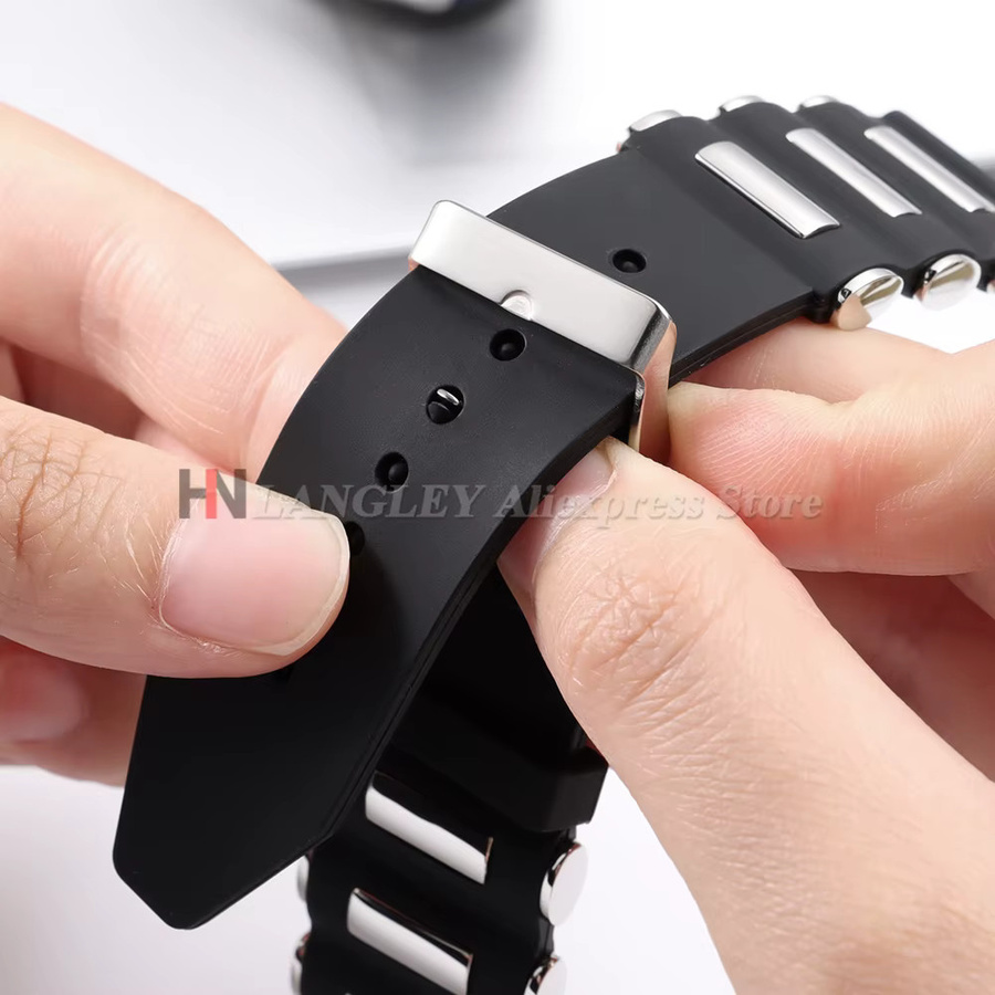 Uhrenarmband Langley, Silikon, Schwarz, Unisex - Bild 4