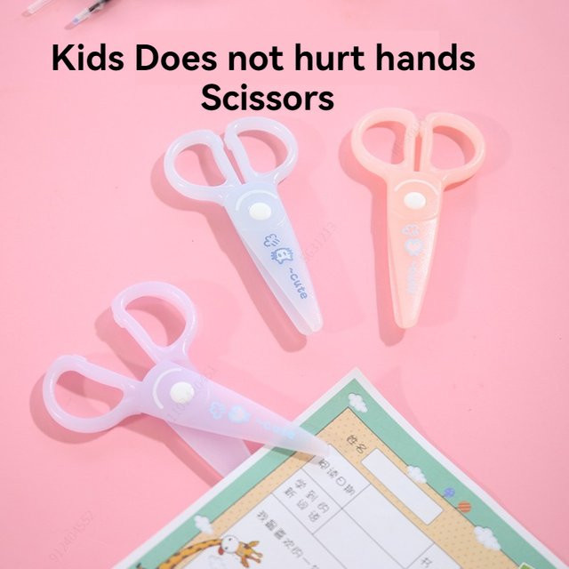 Niedliche Mini-Schere aus Kunststoff in Pink und Multicolour für Kinder und Studenten zum Basteln - Bild 1