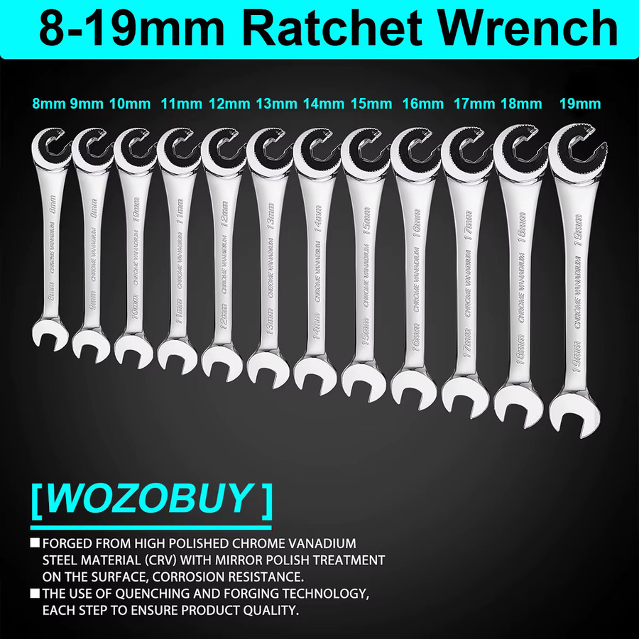WOZOBUY Ratschenschlüssel mit 72 Gängen in Silber für Haushalt und Industrie - Bild 5