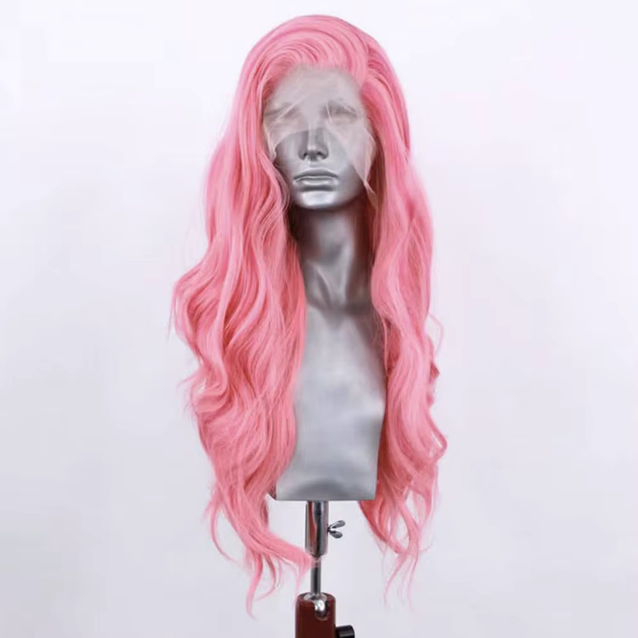 UStyleHair Synthetische Frontal-Spitzenperücke, Wellen, Pastellrosa, Damen - Bild 2