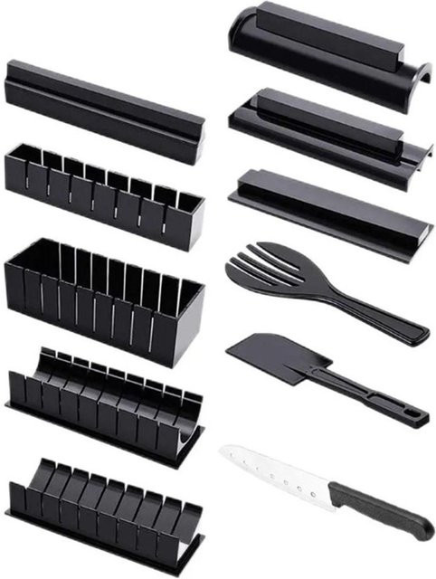CosyHome Sushi-Zubereitungsset aus 11 Teilen in Schwarz mit 8 Formen und Sushi-Messer - Bild 1