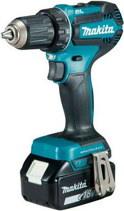 Makita Akku-Bohrschrauber-Set DDF485RFJ 18V mit 2 Akkus und Ladegerät im MAKPAC, Schwarz-Blau-Petrol - Bild 3