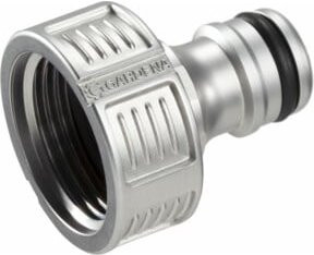 Gardena Premium Hahnverbinder aus Metall in Silber mit G3/4'' Anschluss und Anti-Splash Funktion - Bild 2