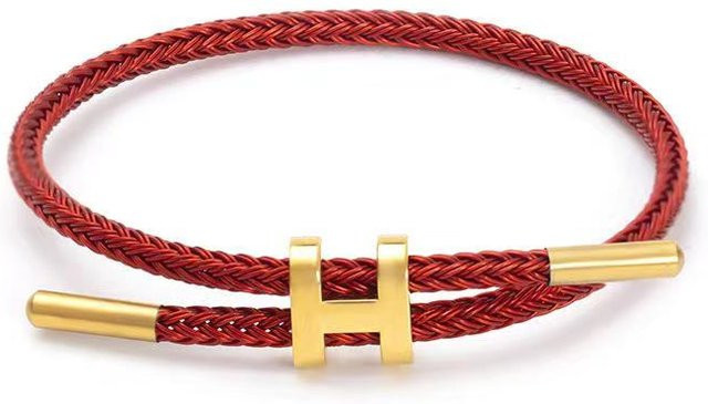 zjy8 Armband Geflochtenes Seilarmband, Edelstahl, brown, Damen - Bild 1