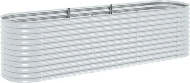 DELUKE Rundes Hochbeet BLUMO aus verzinktem Stahl in Silber, B/T/H: 320 x 80 x 81 cm - Bild 1