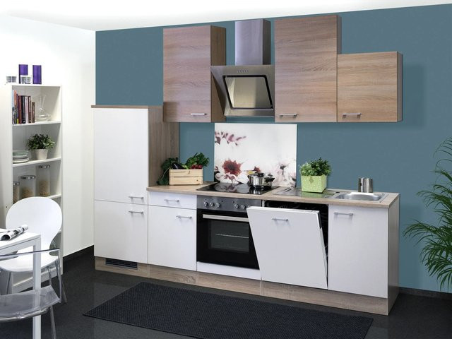 Flex-Well Classic Küchenzeile Florida Breite: 280 cm, Farbe: Sonoma Eiche-Weiß-Sonoma Eiche - Bild 1