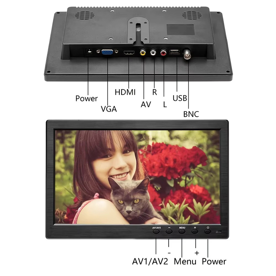 Bileeko Multi-Interface Kommerzieller LCD HD-Monitor mit Farbdisplay in Schwarz, 25,65 cm - Bild 5