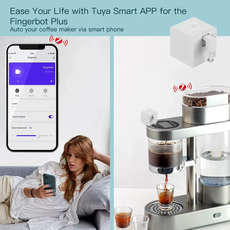 Tuya Zigbee Fingerbot Plus Smart Schalter in Weiß mit App-Steuerung, Timer und Sprachsteuerung für Alexa und Google Home Assistant - Bild 5