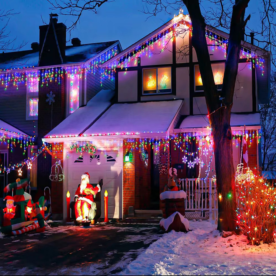 WELPUR Solar Eiszapfen Lichterkette Outdoor in Multicolor für Garten und Weihnachten - Bild 2
