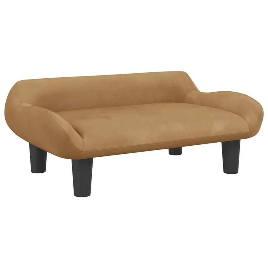 vidaXL Hundebett in Braun aus Samt, B/T/H: 70 x 40 x 24 cm - Bild 2