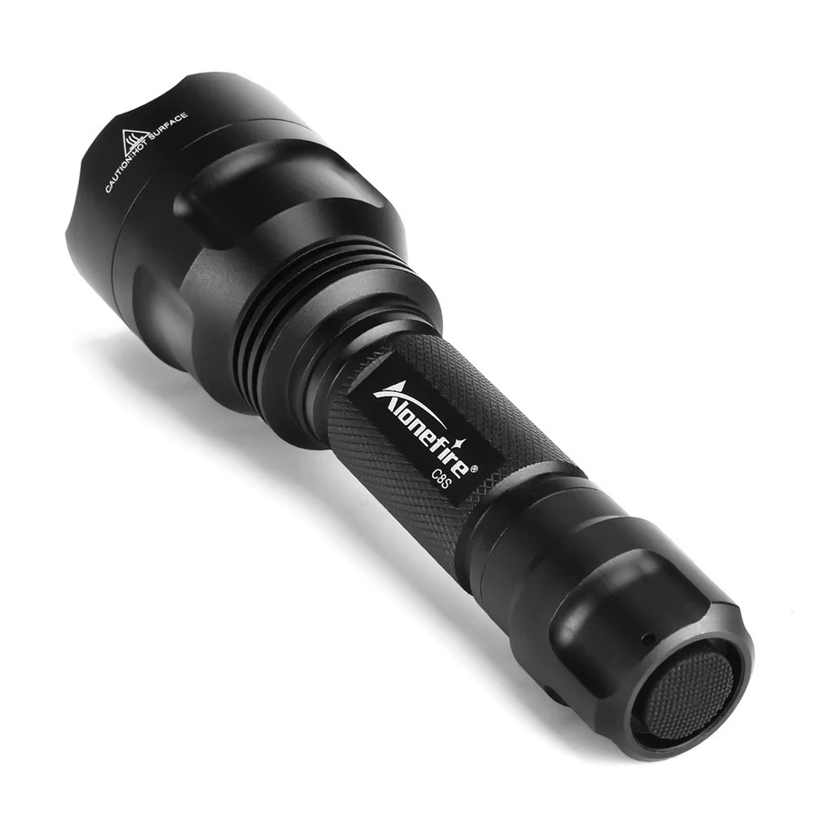 Alonefire 10W Hochleistungs-LED Taktische Taschenlampe in Schwarz für Outdoor, Camping und Nachtarbeit - Bild 3