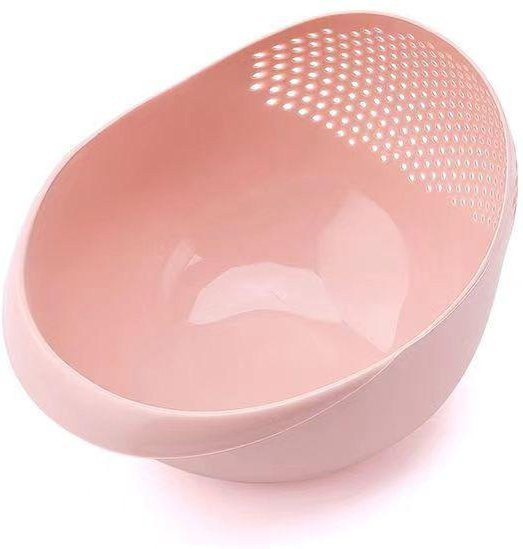 Bestbags 2-in-1 Reissieb und Bohnenwaschsieb mit Griffen, runde Waschschüssel für Gemüse und Obst, beige - Bild 1