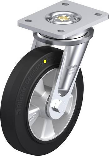Blickle Lenkrolle LO-ALEV 200K-EL in Schwarz und Grau aus Aluminium mit einem Rad-Durchmesser von 200 mm und einer Tragfähigkeit von max. 500 kg - Bild 1