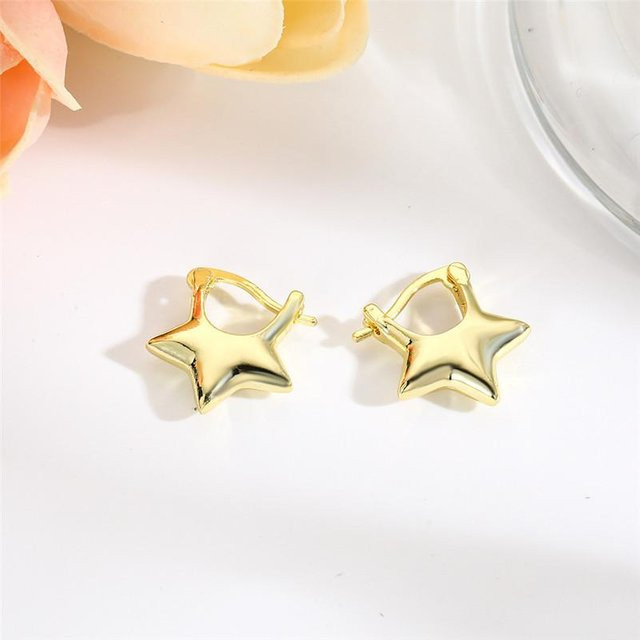 Creolen, Metall, beige, Damen - Bild 1