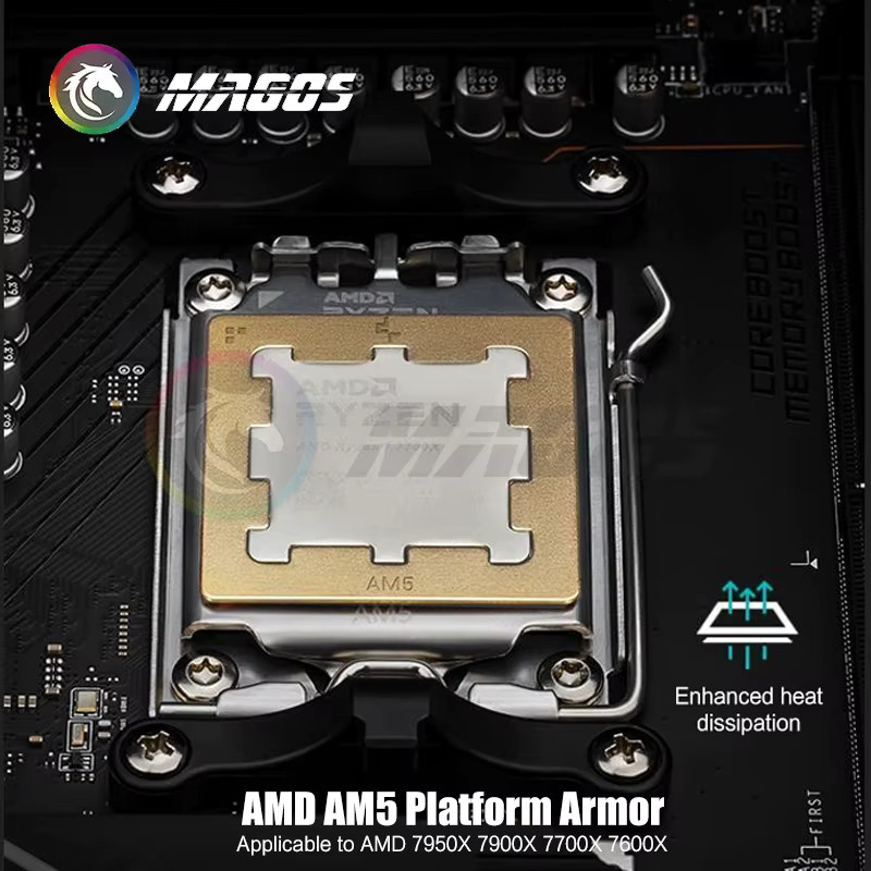Flying Elephant AM5 CPU-Rüstung mit Anti-Biege-Rückplatte aus reinem Kupfer in Gold für AMD 7950X 7900X 7700X 7600X Prozessoren - Bild 5