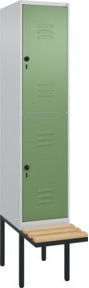 C+P Doppelstock-Spind Classic PLUS Sitzbank mit 1 Abteil und Buche-Hartholz Sitzfläche, B/T/H: 212,0 x 40,0 x 81,5 cm - Bild 1