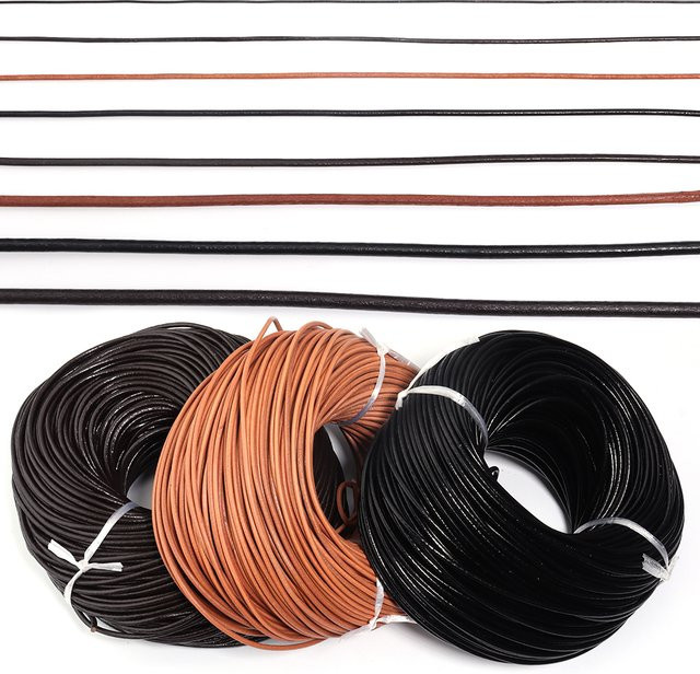 Lacoogh Lederschnur, Rindsleder, rund, 2–5 Yards - Bild 1