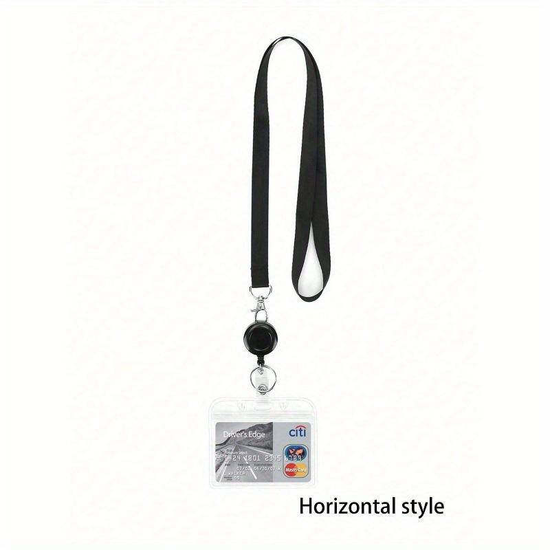 LCAuto parts Transparenter Einziehbarer Vertikaler Ausweishalter aus PVC mit Lanyard für ID- Karten, Bankkarten und Buskarten - Bild 1