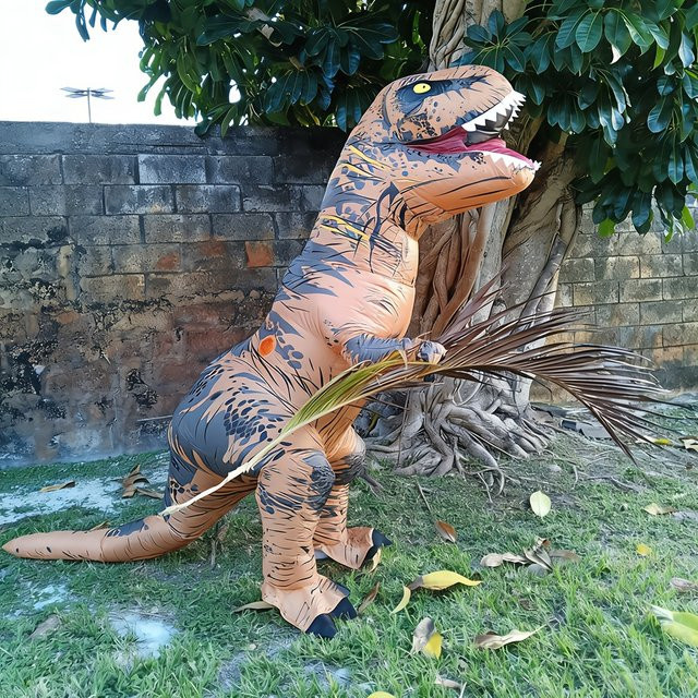 Aufblasbares Dinosaurier-Halloween-Kostüm, T-Rex-Verkleidung für Erwachsene - Bild 1