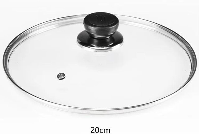 Bestbags Bratpfannendeckel aus gehärtetem Glas, rund, Farbe: Schwarz/Transparent, Durchmesser: 30 cm - Bild 1