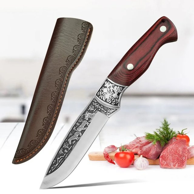 InLeung Ausbeinmesser mit Holzgriff in Braun für Fleisch, Gemüse, Obst und Fisch - Bild 1