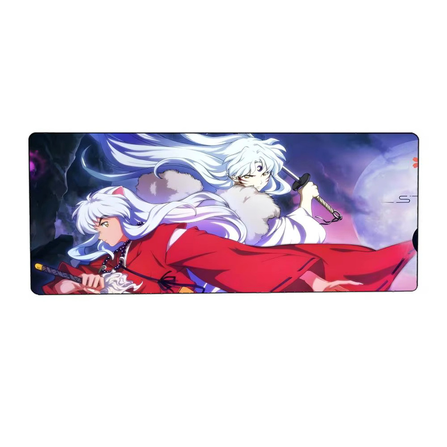 Anime Fantasy I-Inuyasha Gaming-Mauspad mit LockEdge in Schwarz und Multicolour, große PC-Tischunterlage - Bild 4