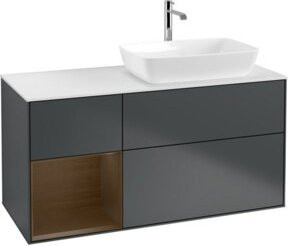 V&B Waschtischunterschrank Finion mit Wandbeleuchtung, Lackiert, Breite: 120 cm, Höhe: 50,1 cm, Tiefe: 50,1 cm - Bild 1