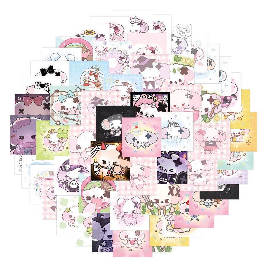 63 Stück Nonomochi Hunde Aufkleber Set mit niedlichen Welpen Motiven in Multicolour für Laptop, Gepäck und DIY-Projekte - Bild 2