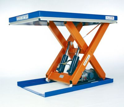 Edmo Lift Scheren-Kompakthubtisch TL 2000B in Blau und Orange mit 2000 kg Tragkraft - Bild 1