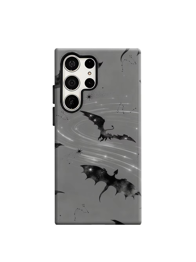 Aurbe Handyhülle für Samsung Galaxy S26 S25 S24 S23 Ultra Plus mit Mystischer Sternen-Drachen Optik in Grau aus Hartplastik - Bild 6