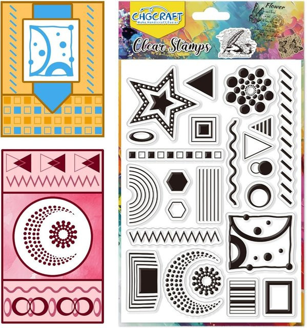 Transparenter Stempel mit geometrischem Gittermuster für DIY Scrapbooking und Kartenherstellung - Bild 1